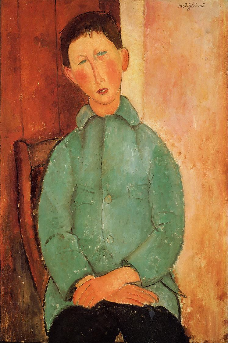 Boy in a Blue Shirt - Amedeo Modigliani Paintings